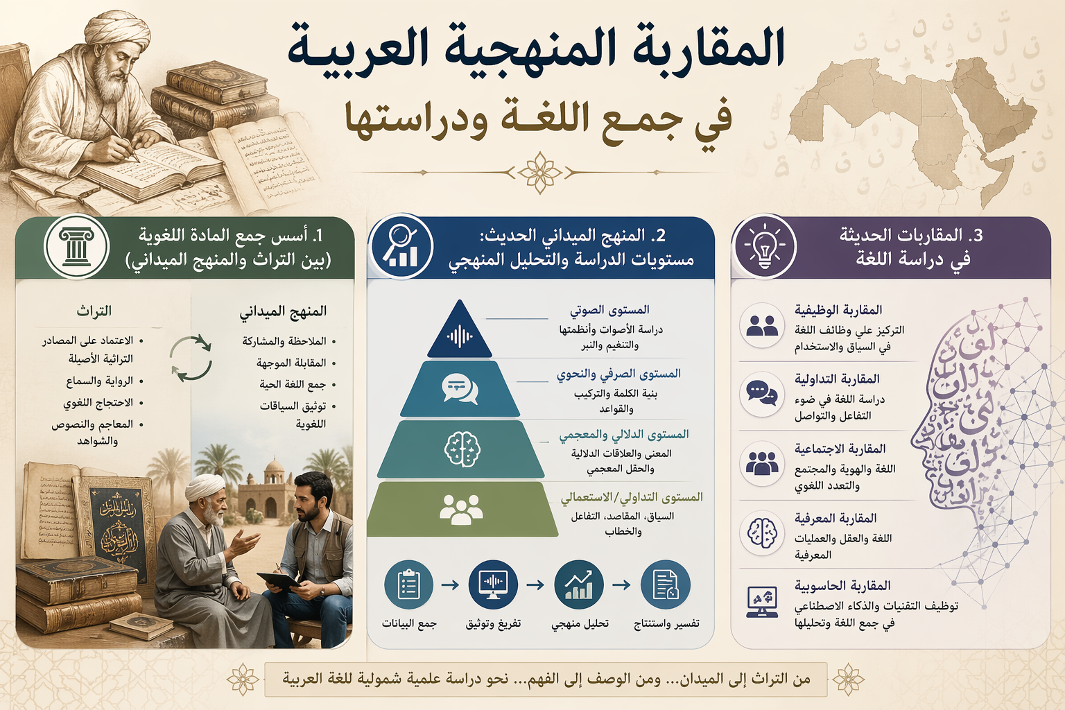 المقاربة المنهجية العربية في جمع اللغة ودراستها